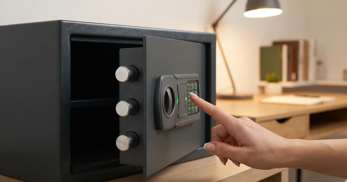 Home safe with digital keypad — changing combination — Locksmith Auto