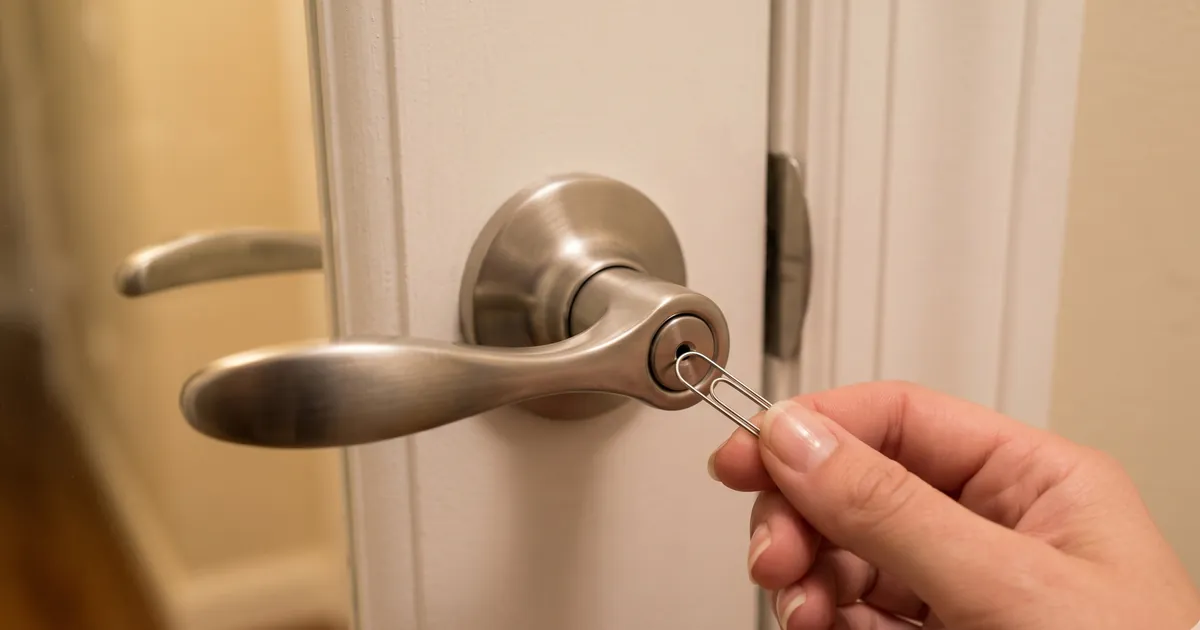 Unlocking bedroom door with paperclip — Locksmith Auto